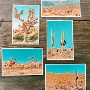 Ensemble de 5 cartes postales de voyage inspirées du désert vintage