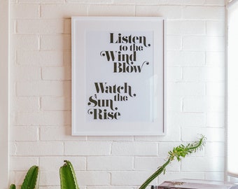 Listen to the Wind Blow - Fleetwood Mac Lyric Poster