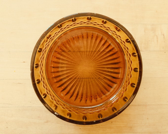 Vintage Glass Amber Bowl