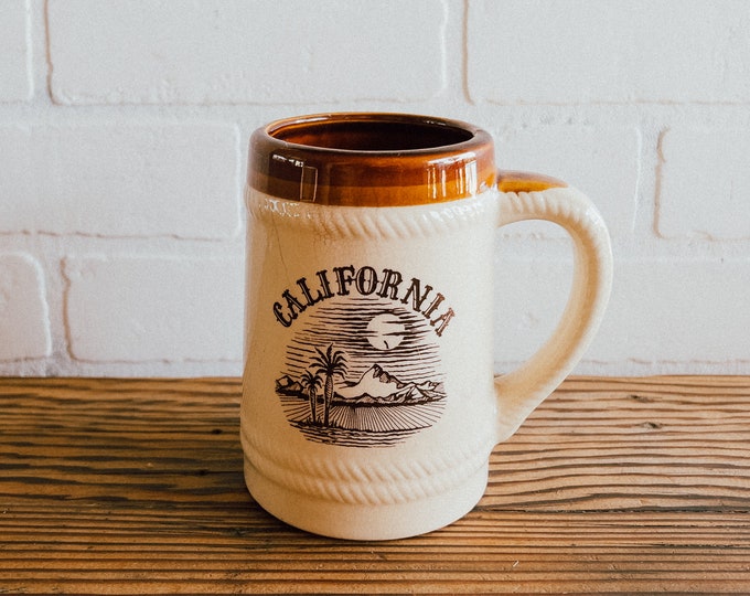 Vintage California Beer Stein Stoneware
