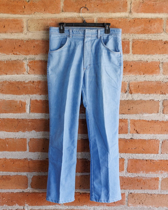 Vintage 80s Wrangler Light Denim Jeans - 34x30 (3… - image 3