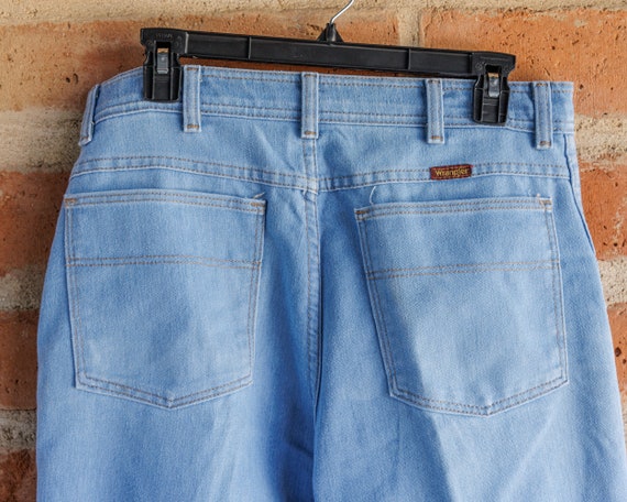 Vintage 80s Wrangler Light Denim Jeans - 34x30 (3… - image 4