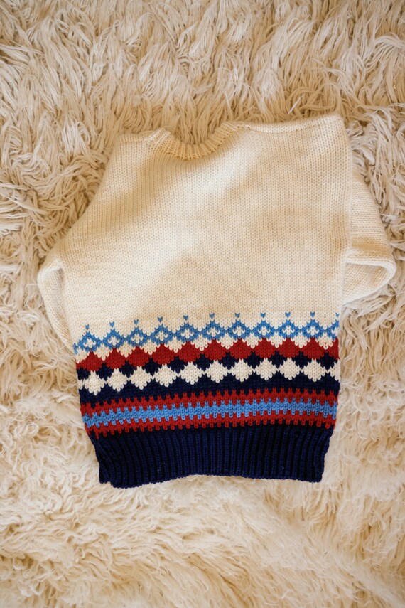 Vintage BABO New Zealand Fair Isle Chunky Knit Wool S… Gem