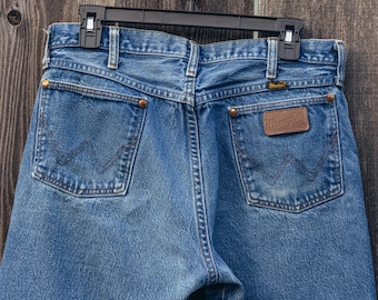 Vintage Wrangler 13MWZ Denim Jeans - Made in USA - 34x33 (32x30) - Western Cowboy
