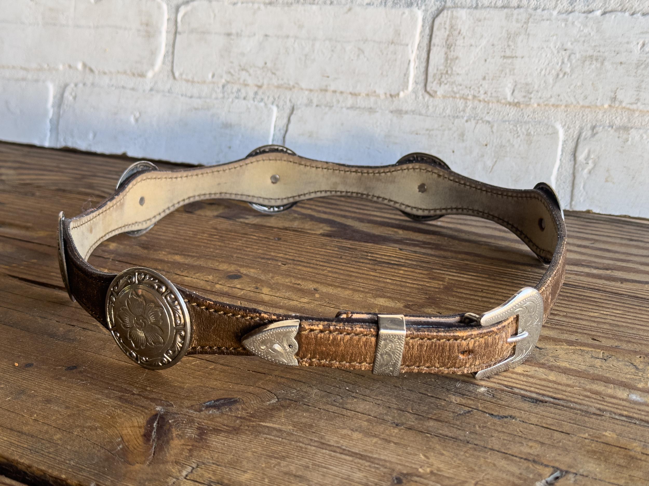 Vintage Southwestern Leather Concho Belt – Size 30 – Kokopelli Desert Motif Women main image 3