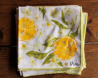 Set of 4 Vintage Vera Lemon Napkins