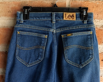 Vintage Lee Riders High Waist Blue Denim Jeans - Made in USA - Western Cowboy Mom - Size 12 28.5x30