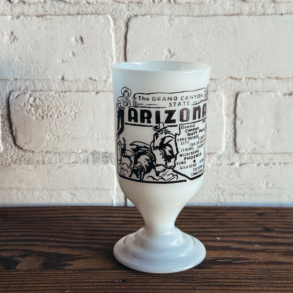 Vintage White Milk glass Arizona Grand Canyon State Mug