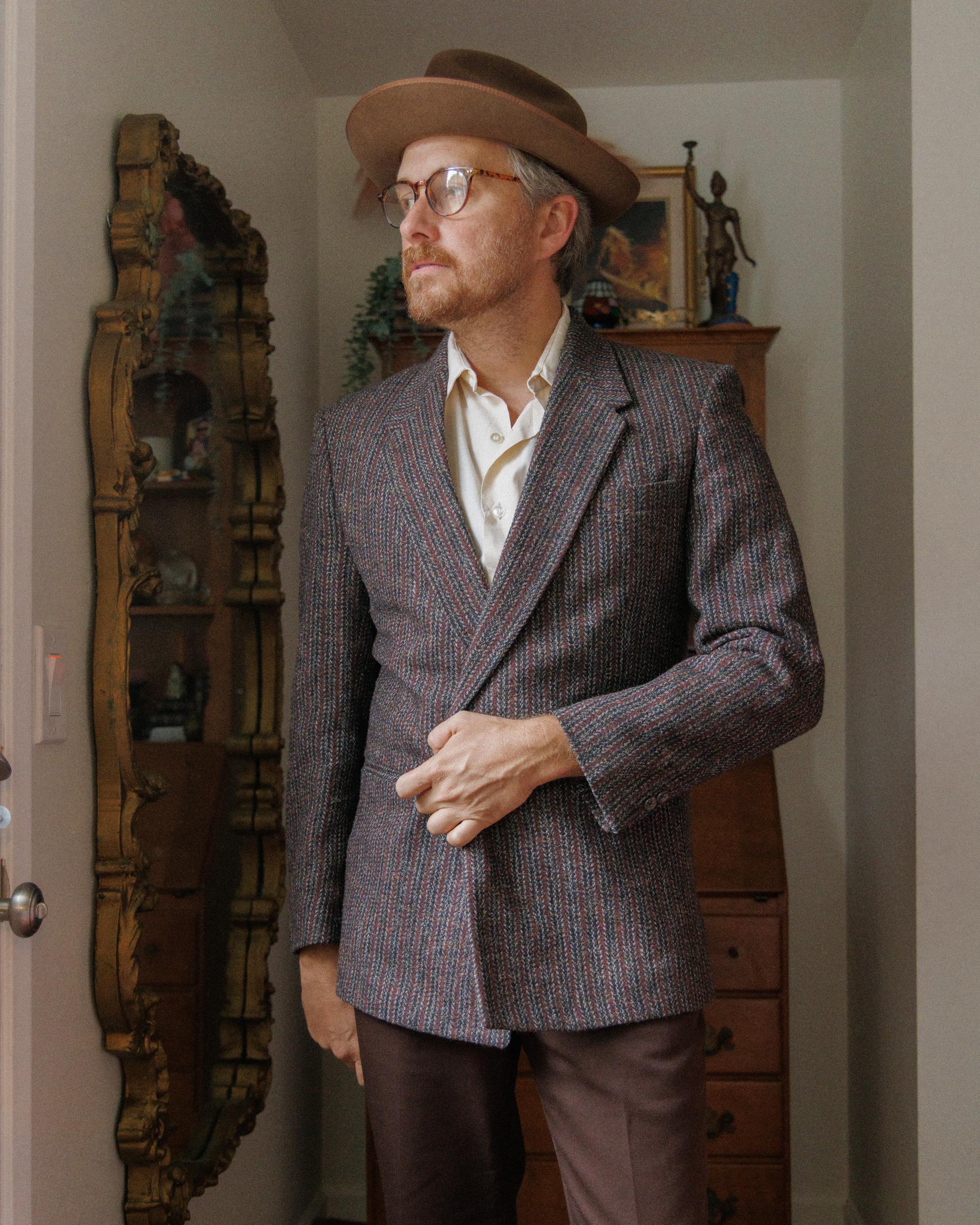 n*o様 Euro Vintage Tweed Coat Double Brea Vintage E Joven Farah Double Breasted Herringbone Tweed Blazer