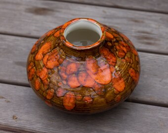 Vintage 60s 70s Ceramic Trippy Flower Pot Vase