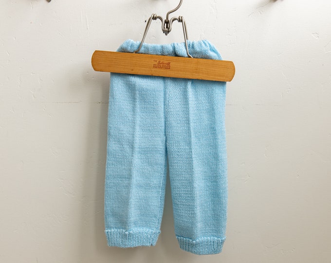 Handmade Knit Baby Blue Pants