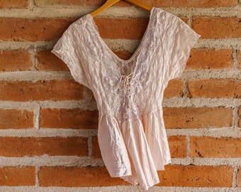 Vintage Pink Lace Cinema Etoile Babydoll Nightie