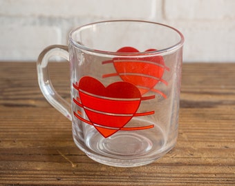 Vintage Glass Heart Mug