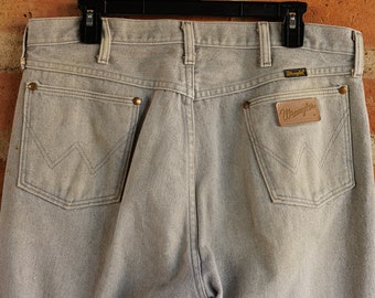 Vintage Wrangler Gray 13MWZPG Denim Jeans - Made in USA - 36x32 - Western Cowboy