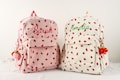 Custom Strawberry Name Backpack, Personalized School Bag For Her, Toddler Embroidered Name Backpack, Personalized Corduroy Backpack For Her