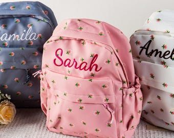 Personalized Toddler Backpack, Floral Kids Backpack, Preschool Book Bag, Backpack for Kids, Toddler School Bag, Embroidery Bag, Child Gift