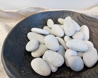 楕円形の石 平らな楕円形の石30個セット。アート用品の装飾用石。持続可能な工芸