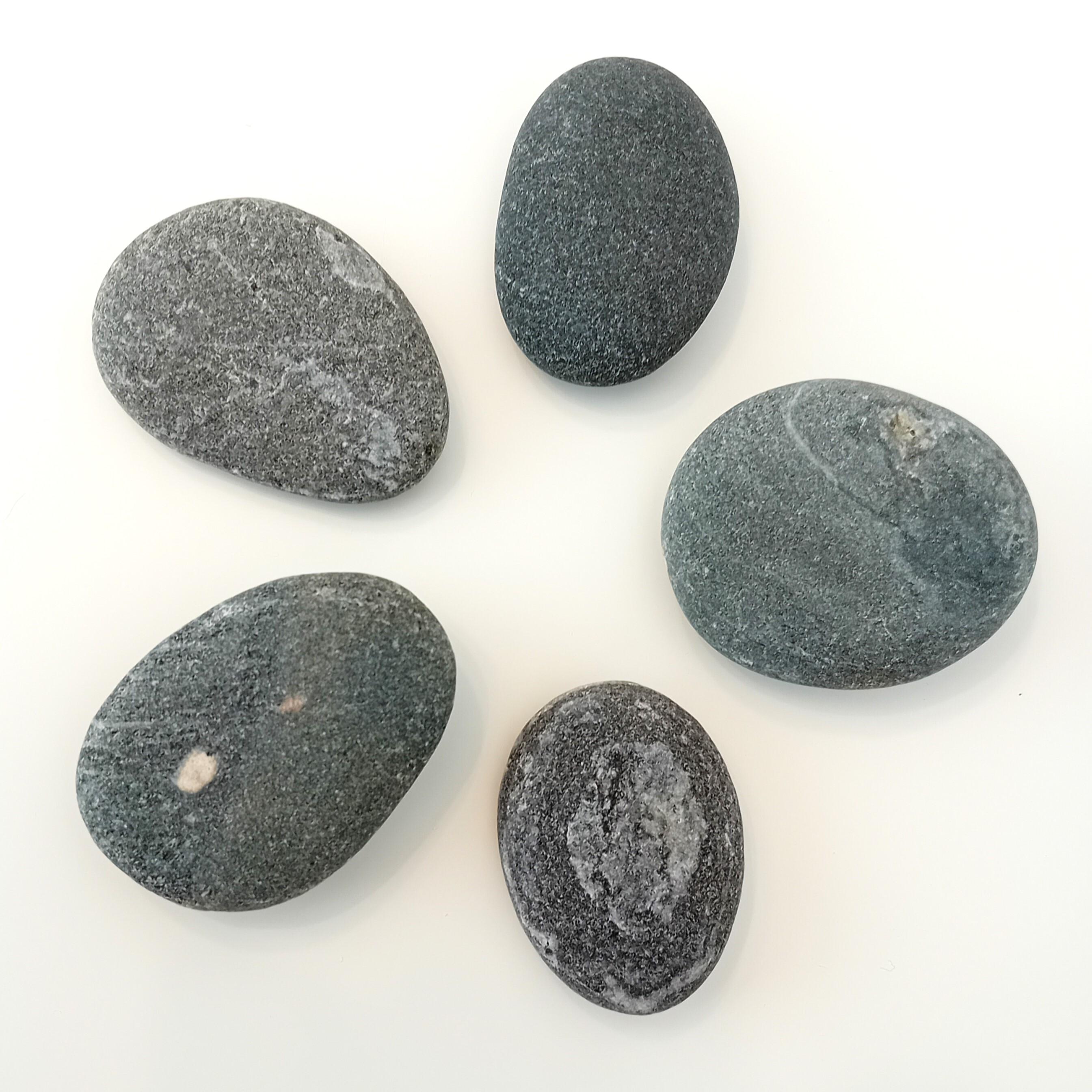 ユニークなグレーの石 5個セット 1.7インチ x 2.6インチ - 2.4インチ x