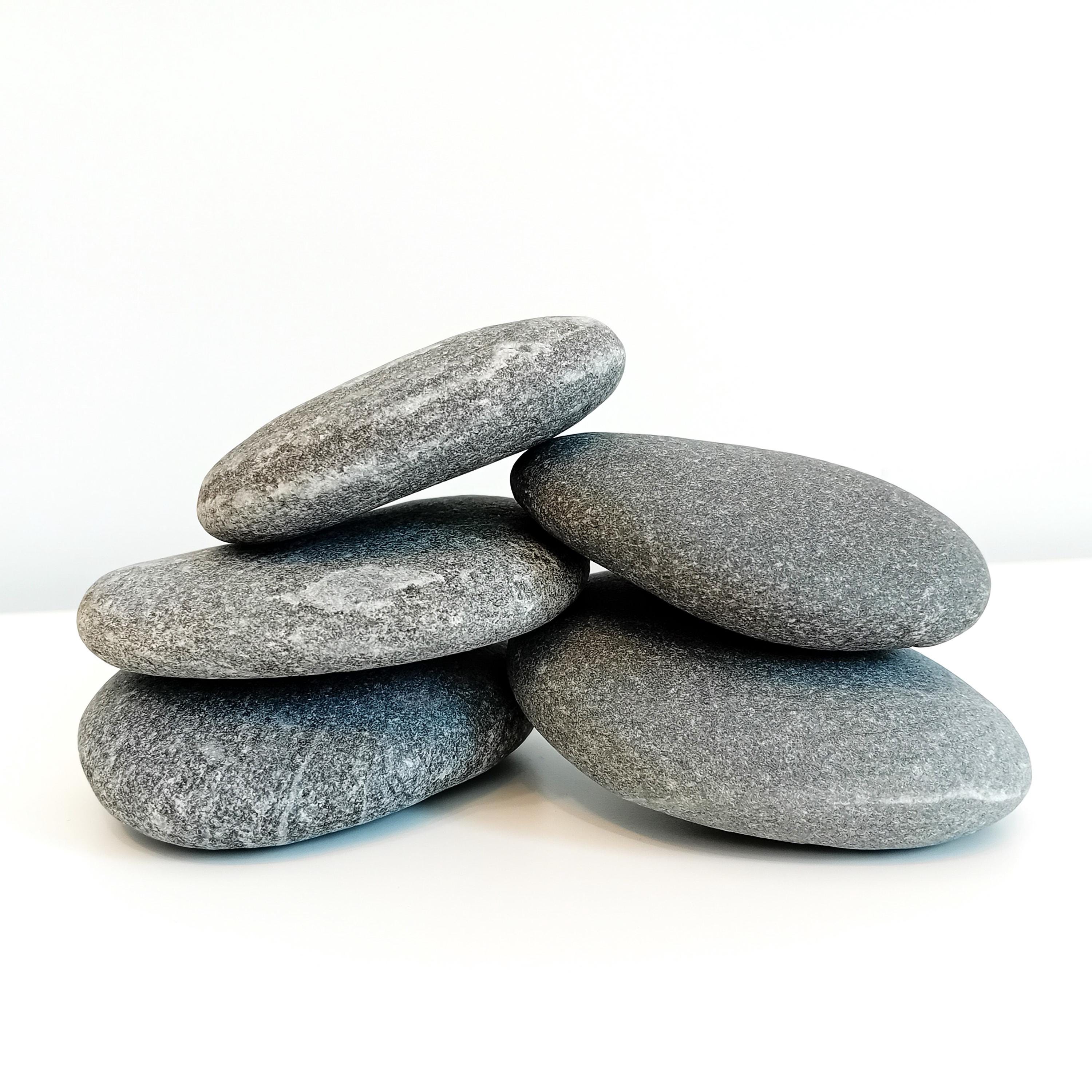 ユニークなグレーの石 5個セット 1.7インチ x 2.6インチ - 2.4インチ x