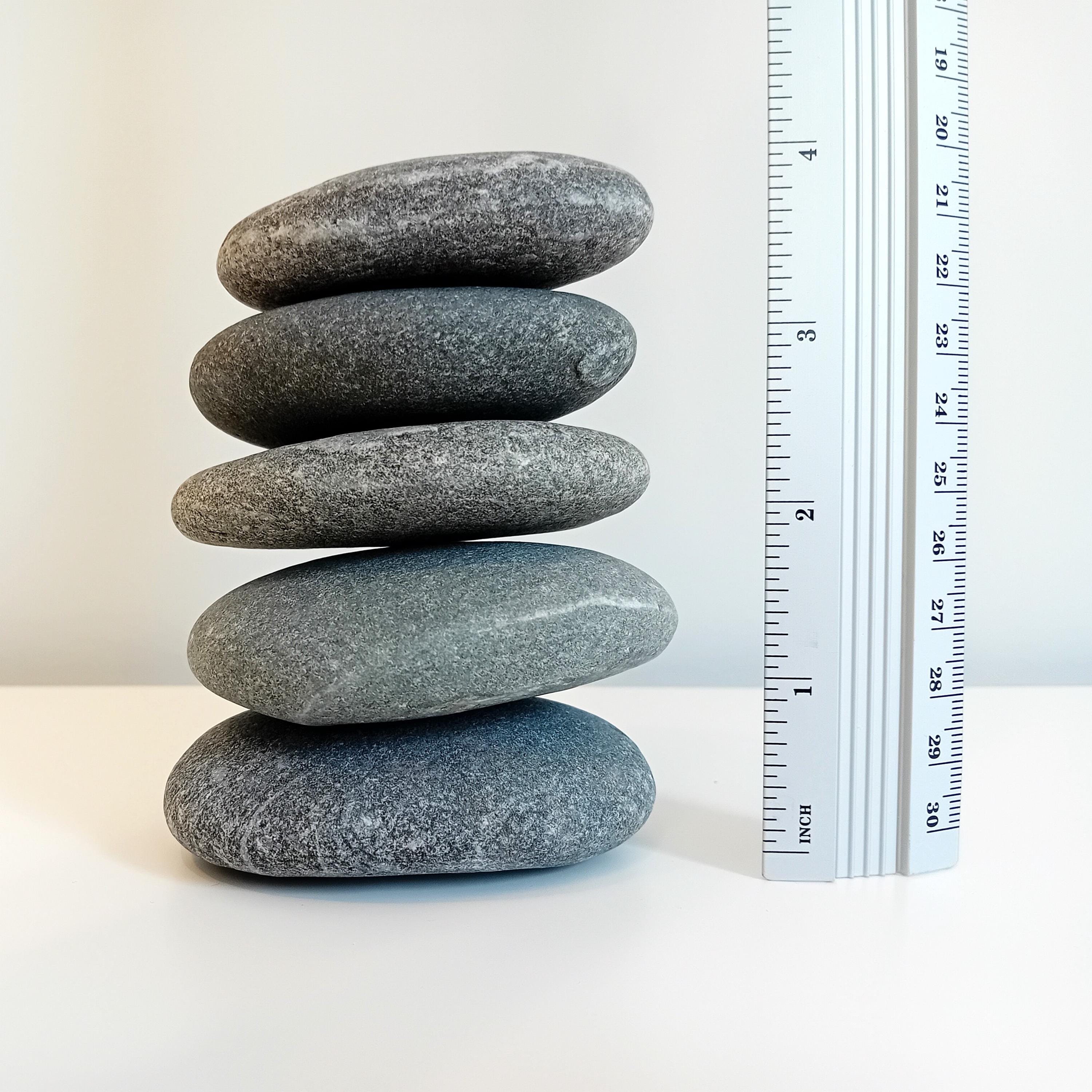 ユニークなグレーの石 5個セット 1.7インチ x 2.6インチ - 2.4インチ x