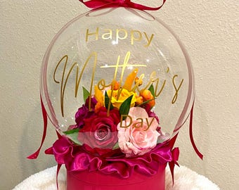 Personalized Mothers Day Gift: Unique Handmade Flowers Bobo Balloon