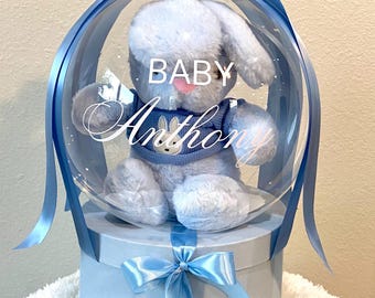 Personalized Baby Gift, Newborn Gift, Baby Boy Gift, Welcome to the World Balloon, Baby Shower Gift, Baby Gift Box, Baby Bubble Balloon