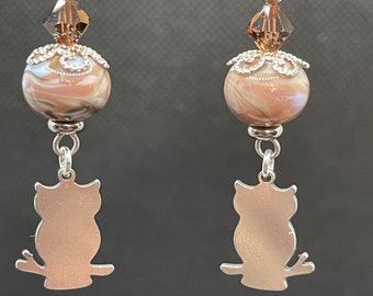 Sparkling Lampwork Bead and Stainless Steel Earrings SRA