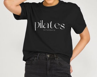 Pilates Saturdays Organic Cotton Cropped T-shirt Black Boxy Tee
