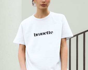 Brunette Organic Cotton Plain White Tee