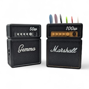 Personalized Mini Amp Guitar Pick Display and storage Box: Musical Gift