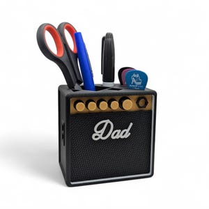Guitar Pick Holder & Desk Organizer, Custom Mini Amp Design For Guitarists, Stationery tidy