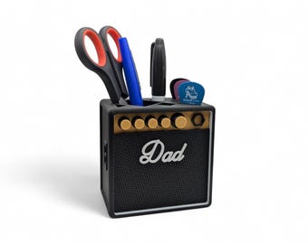 Guitar Pick Holder & Desk Organizer, Custom Mini Amp Design For Guitarists, Stationery tidy