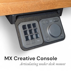 Logitech MX Creative Console Under Desk Mount: Sliding 45 Degree Tray