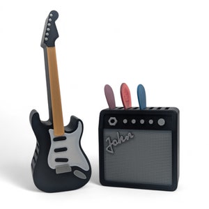 Customizable Plectrum Holder, Guitar pick display, Guitar Pick Holder Mini Amp • Cute Gift For Guitarist