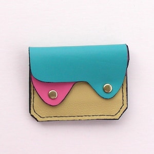 Cartera de cuero, Monedero, Estuche De Tarjetas, Cartera De Cuero Pastel, Cartera Pequeña De Cuero, Cartera Minimalista