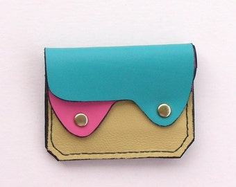 Leather Wallet, Coin Purse, Card Case,  Pastel Leather Wallet, Small Leather Wallet, Minimalist Wallet