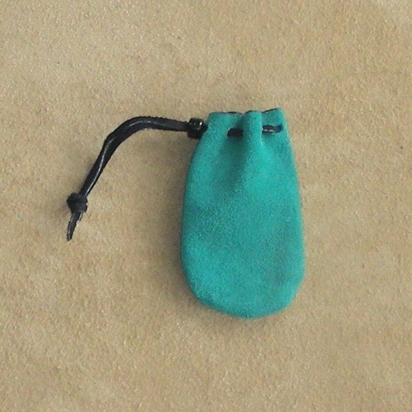 Suede Drawstring Pouch, Small Leather Pouch, Drawstring Bag, Dice Bag, Crystal Pouch
