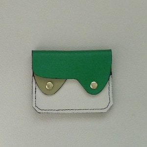 Cartera de cuero minimalista, Monedero, Tarjetero, Cartera de cuero pequeña, Cartera de cuero verde