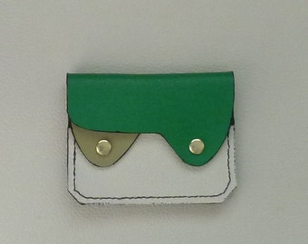 Minimalist Leather Wallet, Coin Purse, Card Holder, Small Leather Wallet, Green Leather Wallet