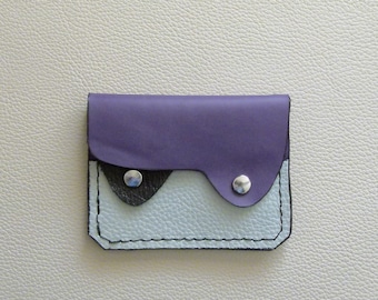 Minimalist Leather Wallet, Coin Purse, Card Holder, Small Leather Wallet, Purple Leather Wallet