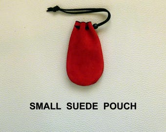 Small Suede Drawstring Pouch, Crystal, Dice, or Gem Bag, Amulet Pouch