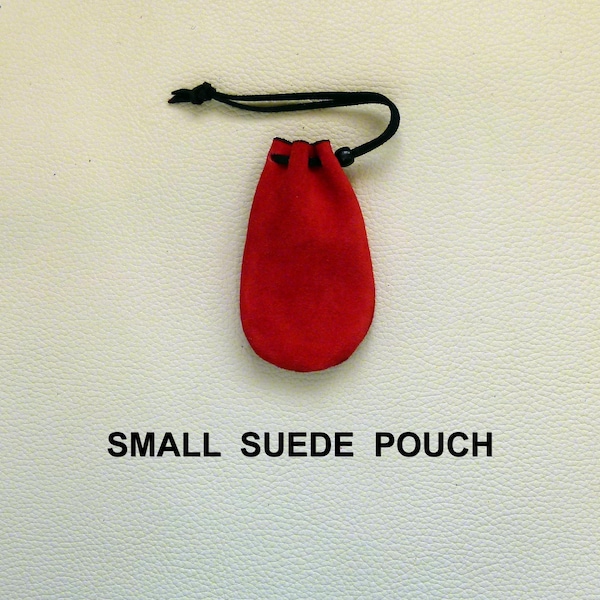 Small Suede Drawstring Pouch, Crystal, Dice, or Gem Bag, Amulet Pouch