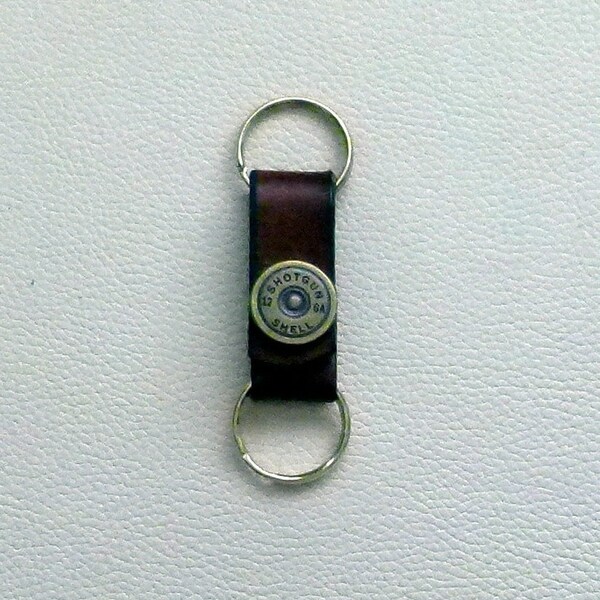 Leather Keyring with Shotgun Shell Snap, Hunter's Keyring