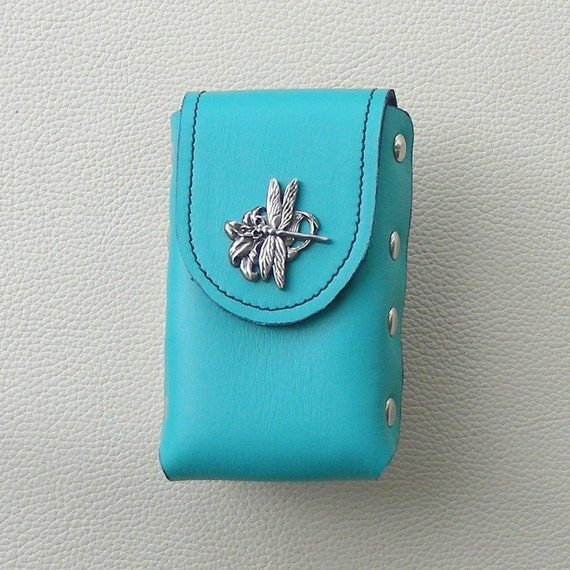 turquoise cigarette case Turquoise Leather Cigarette Case With Dragonfly Concho