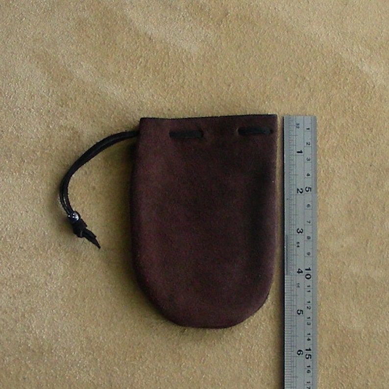 Leather Drawstring Bag, Suede Leather Pouch, Suede Drawstring Pouch, Marble Pouch image 3