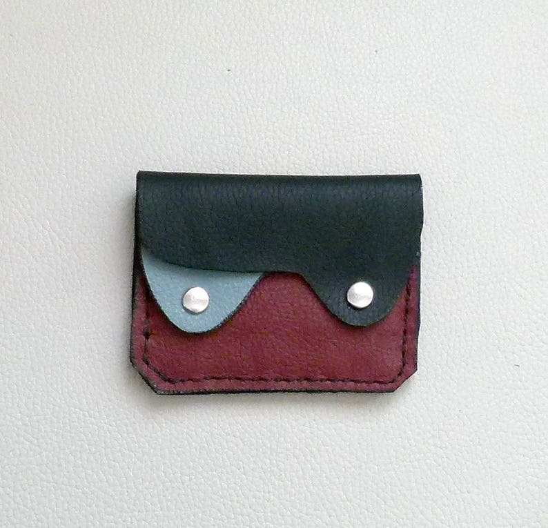 Earth Colors Leather Wallet, Minimalist Leather Wallet, Small Leather Wallet image 1