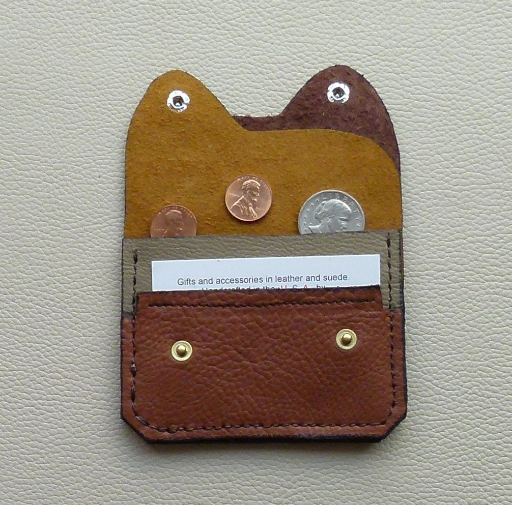 Earth Colors Leather Wallet Coin Purse Card Case Minimalist | Etsy