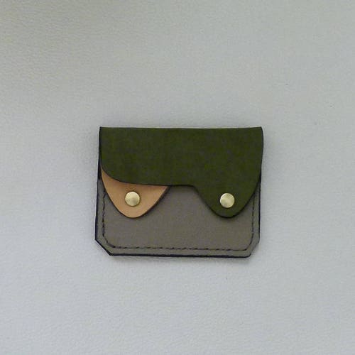 Earth Colors Leather Wallet Coin Purse Card Case Minimalist | Etsy