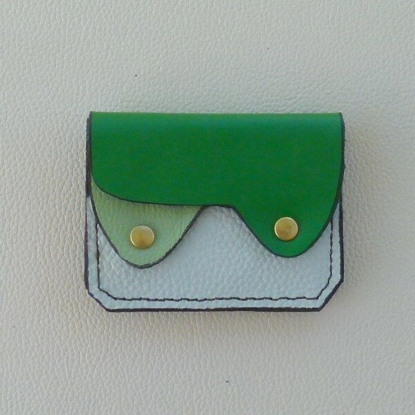 Small Leather Wallet, Coin Purse, Card Holder, Minimalist Wallet, Green Leather Wallet