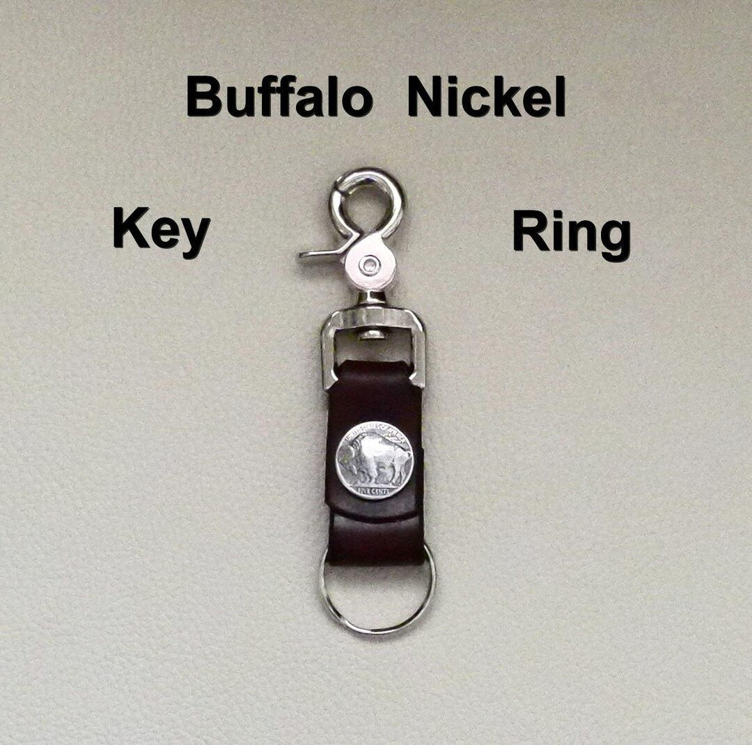Leather Trigger Snap Key Ring, Buffalo Nickel Leather Keyring - Etsy
